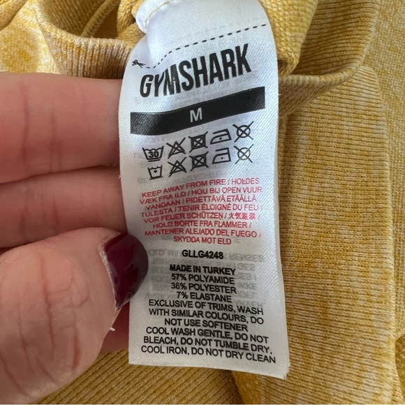 Gymshark Flex High Waisted Seamless Yellow Leggings Yoga Active Fitness Workout - Picture 6 of 6